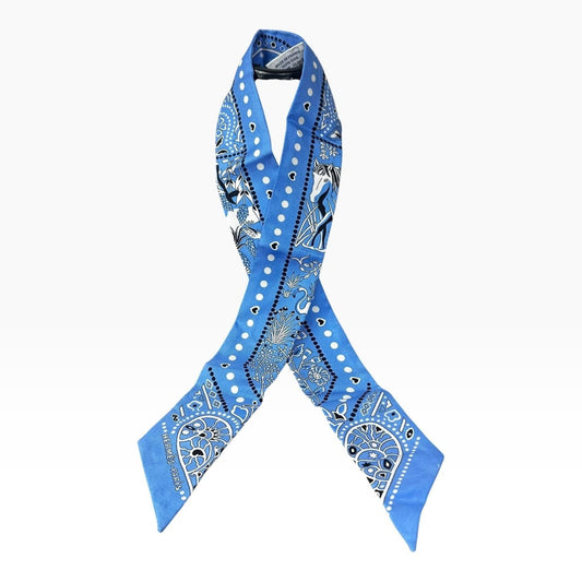 Hermes Twilly Scarf Womens One Size Blue Silk Horse Polka Dot Bandeau France