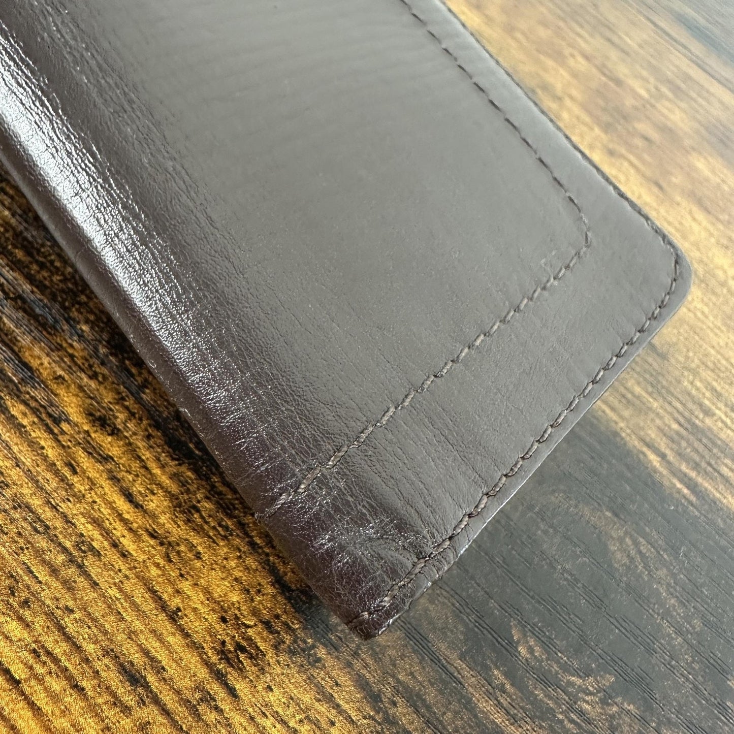 Louis Vuitton Wallet Mens One Size Brown Leather Slim Fold Card Holder France
