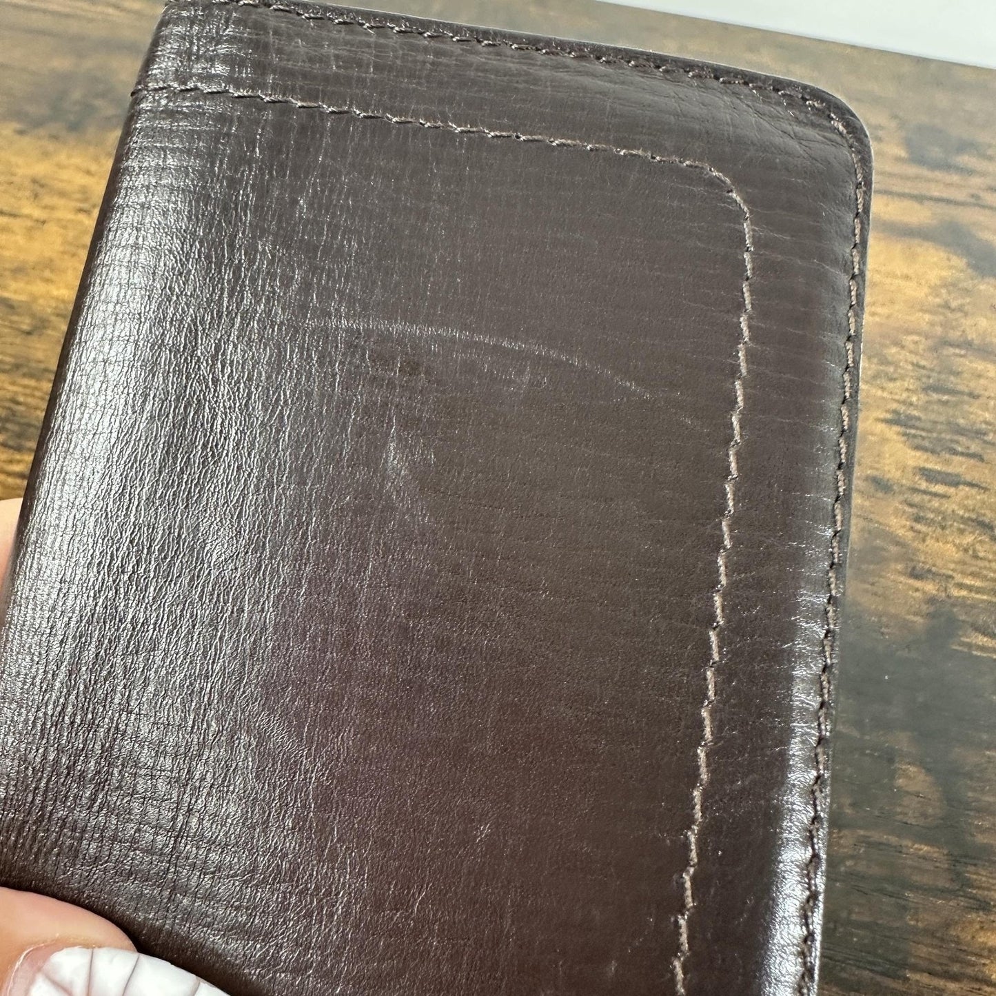 Louis Vuitton Wallet Mens One Size Brown Leather Slim Fold Card Holder France