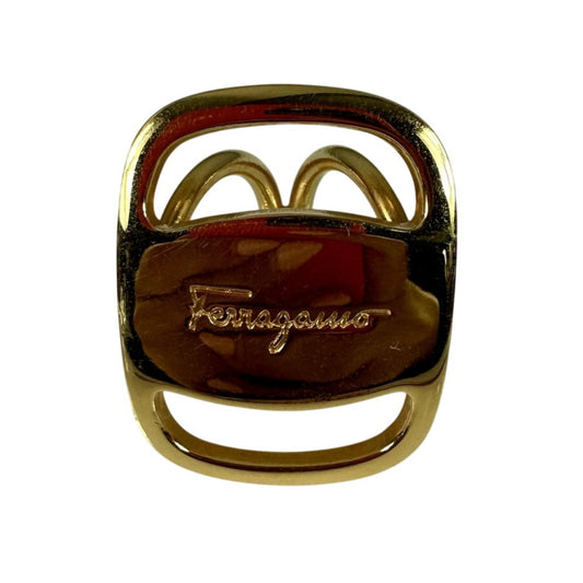 Salvatore Ferragamo Vara Gold Tone Scarf Ring