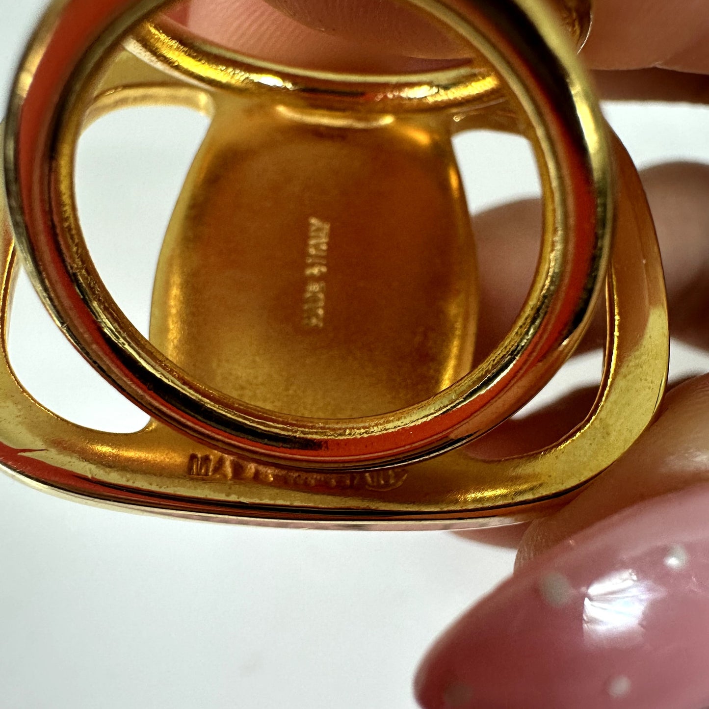 Salvatore Ferragamo Vara Gold Tone Scarf Ring