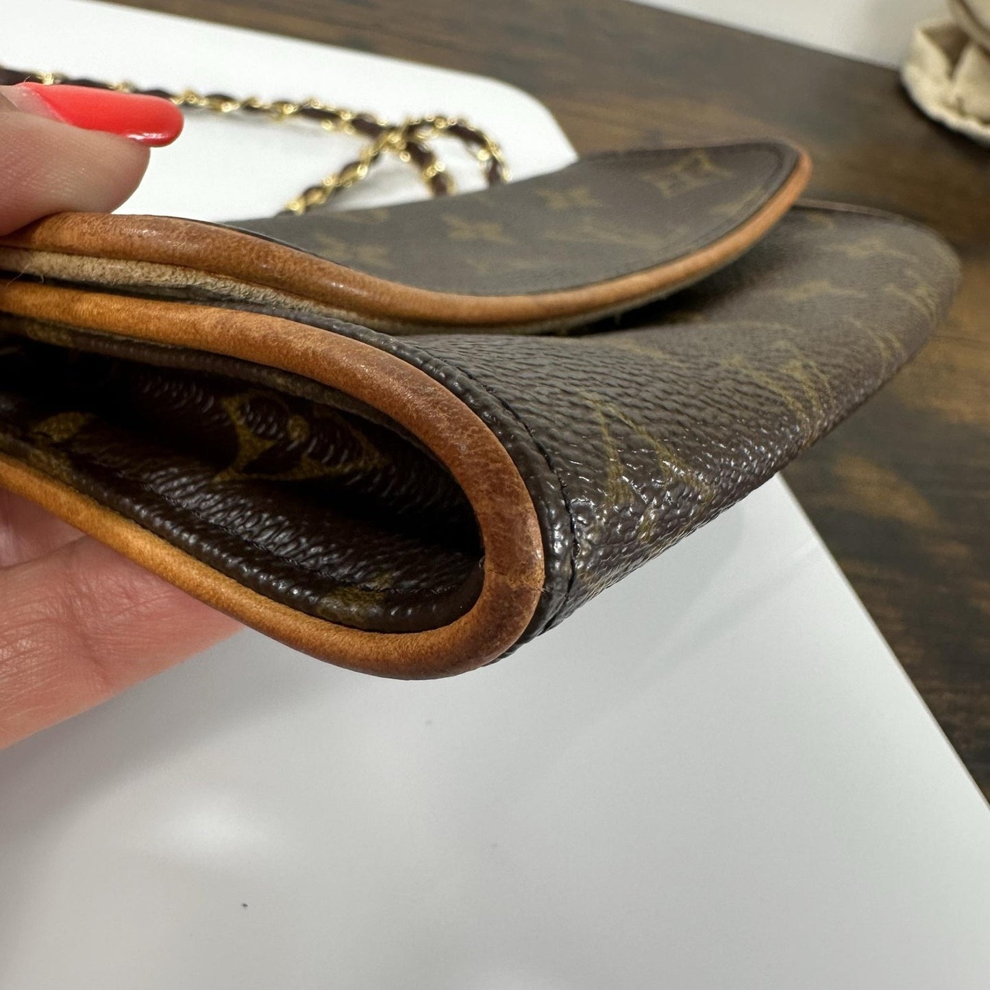 Louis Vuitton Vintage Monogram Twin Pochette Bag Small Brown Canvas Spain