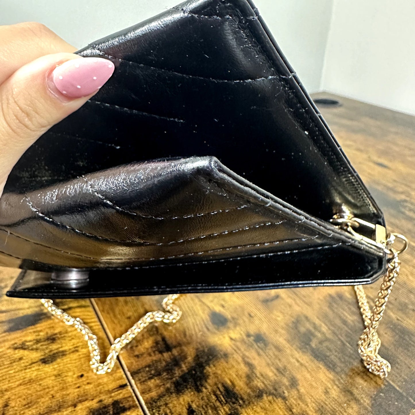 Yves Saint Laurent YSL Black Leather Clutch Bag Authentic Vintage