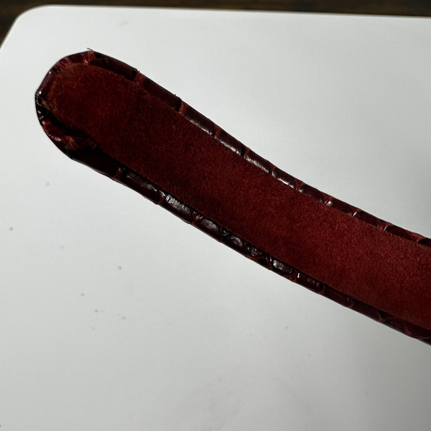 Fendi Headband One Size Red Snake Leather Suede Logo Hair Accessory