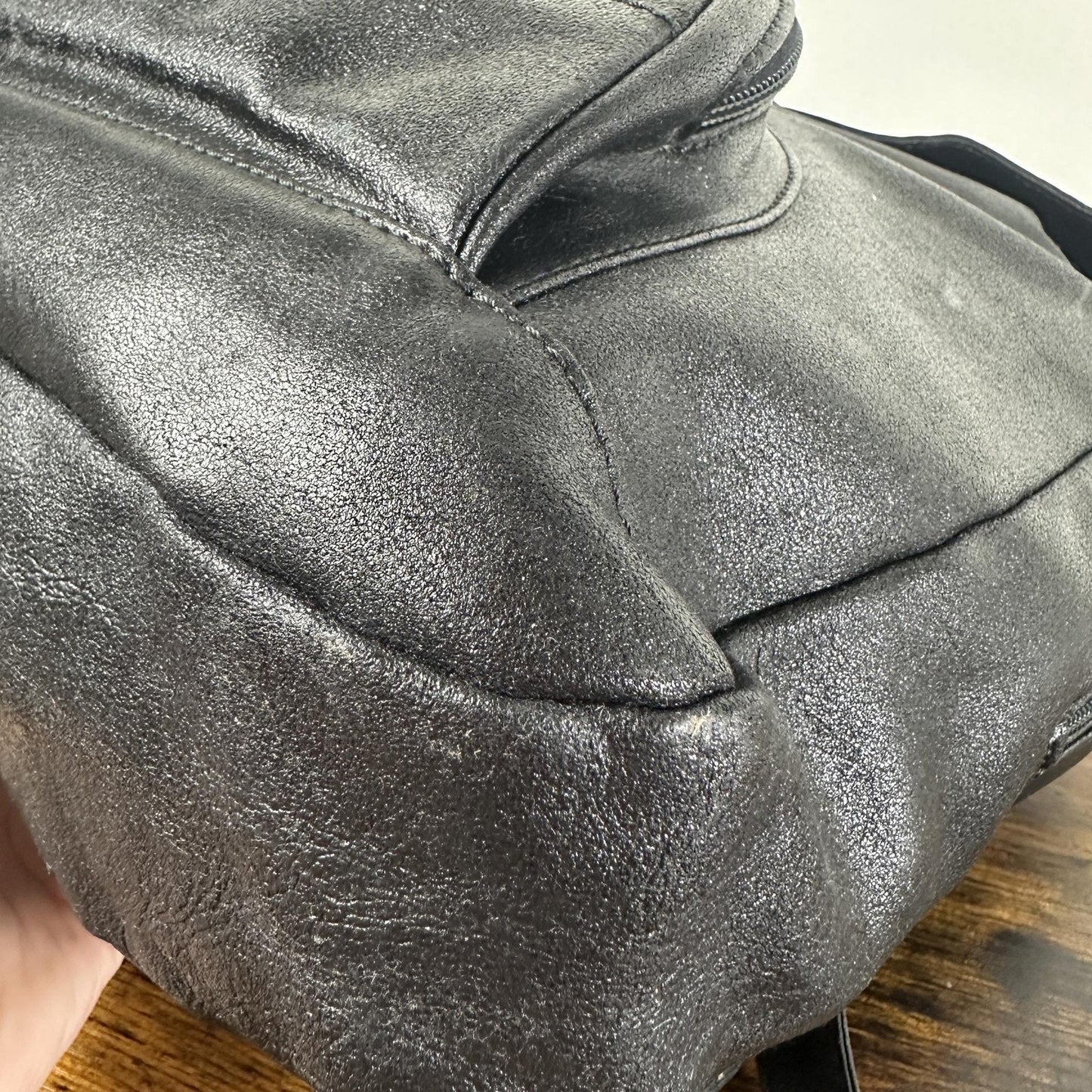 Gianni Versace Vintage Backpack Bag Medium Black Leather Medusa Men Women