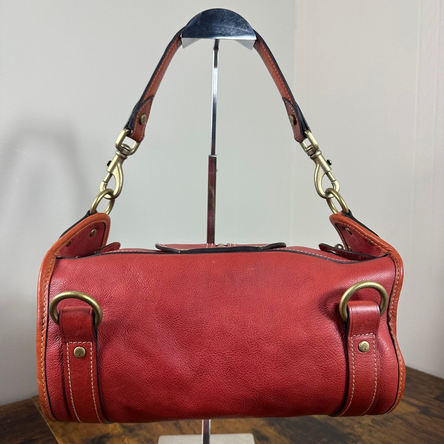 Mulberry Alana Satchel - Rare Red Leather & Orange Trim